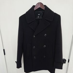 H&M Men's Classic Black Pea Coat